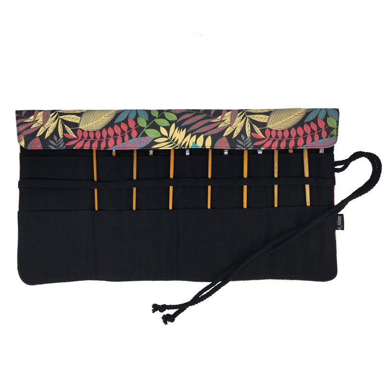 A AIFAMY 30 Pockets Artist Paint Brush Roll Up Bag Holder Canvas Pouch Case (Colorful Leaf) - Image 2